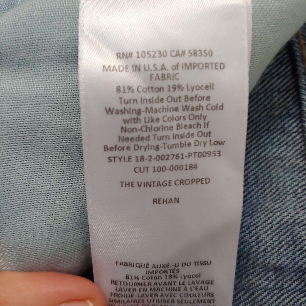 Current/Elliot The Vintage Cropped Jeans Blue Size 26 - Picture 16 of 16